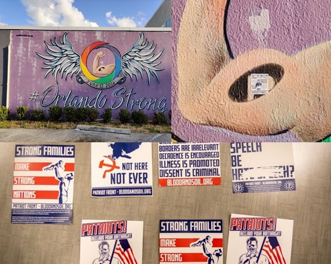 Pulse Memorial Mural At The Lgbt Center Orlando Vandalized With White Supremacist Stickers Blogs