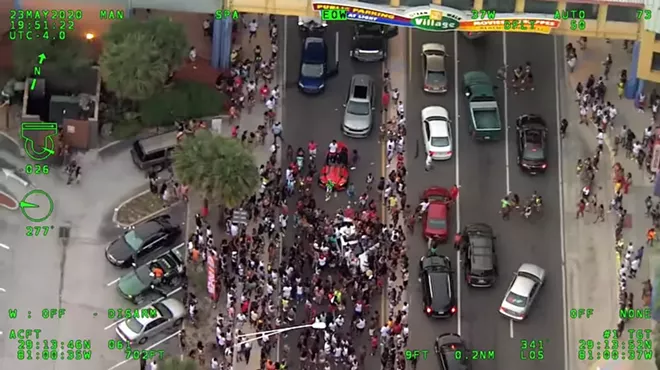 Crowds on Florida A1A in Daytona - SCREENSHOT VIA VOLUSIA COUNTY SHERIFF/TWITTER
