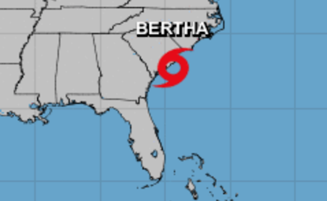 TROPICAL STORM BERTHA ON WEDNESDAY MORNING