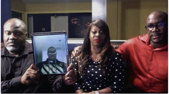 Floyd family with a picture of George Floyd who was a victim of police brutality - PHOTO VIA GEORGE FLOYD MEMORIAL FUND/GO FUND ME