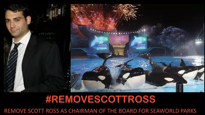 An image attached to the Stand With SeaWorld post that encourages an employee-driven grassroots initiative to remove Chairman of the Board, Scott Ross. - STAND WITH SEAWORLD | FACEBOOK