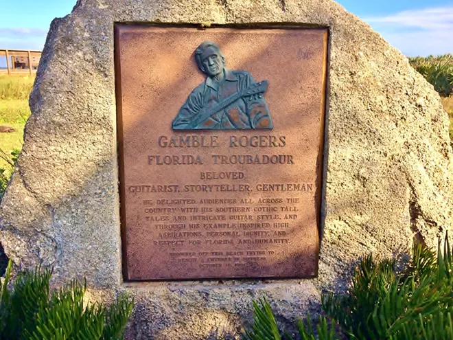 Gamble Rogers plaque - PHOTO BY MYFWC