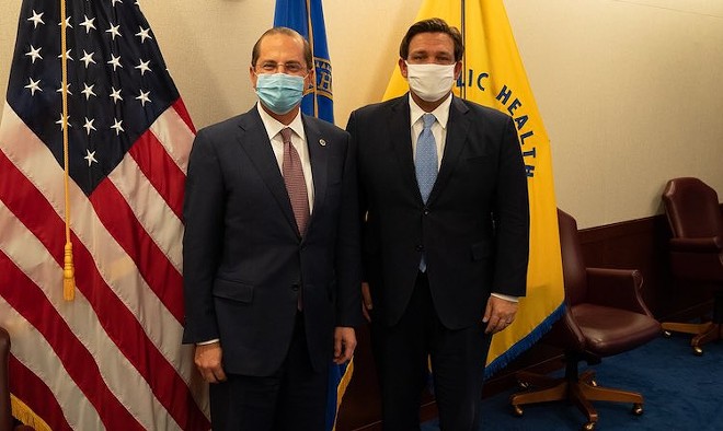 HHS Sec. Alex Azar and Ron DeSantis: One of these men will be out of a job soon - PHOTO COURTESY SECRETARY ALEX AZAR/TWITTER