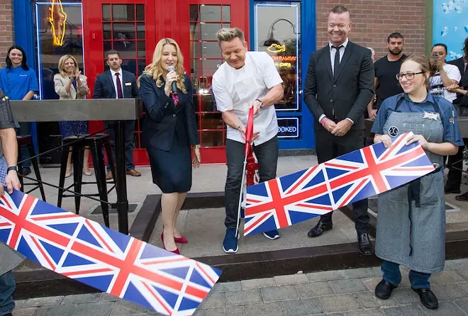 Grand opening of Gordon Ramsey's Fish and Chips in Vegas. Two second later he yelled at everyone. - PHOTO COURTESY ALLIED GLOBAL MARKETING