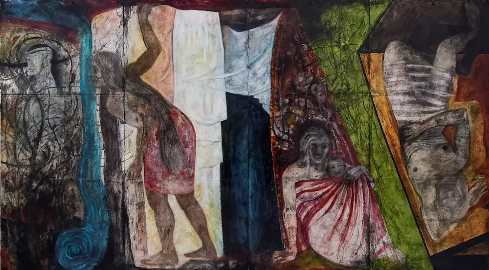 Robert Rivers, 'The Promised Land' (detail) - ROBERT RIVERS, 'THE PROMISED LAND' (2010 - PRESENT) MIXED MEDIA DRAWINGS ON WATERCOLOR PAPER, 66 X 30 IN. (EACH) COURTESY OF THE ARTIST. IMAGE © STEPHEN ALLEN PHOTOGRAPHY
