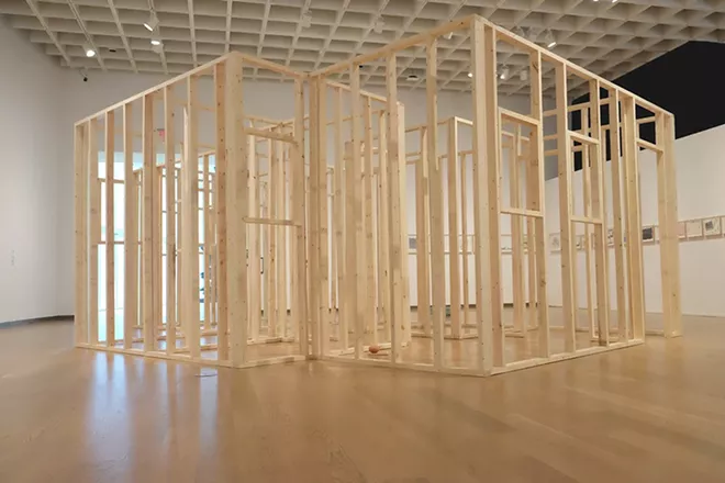 “The house that Frank Lloyd Wright built 4 fred hampton y mark clark (despues de Atahualpa),” installation by William Cordova