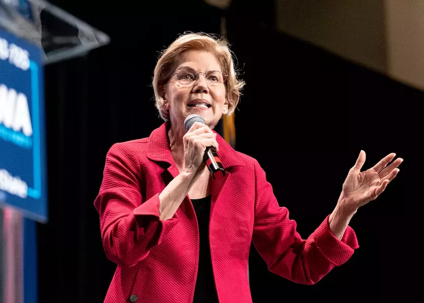 Sen. Elizabeth Warren speaks at the 2019 Iowa Democrats Hall of Fame Celebration - PHOTO BY LORIE SHAULL/WIKIMEDIA COMMONS