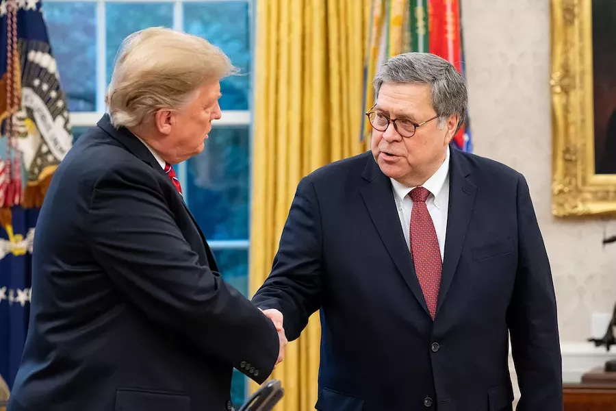 President Donald Trump and Attorney General William Barr - OFFICIAL WHITE HOUSE PHOTO BY TIA DUFOUR
