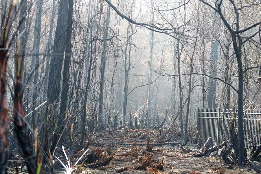 The aftermath of a fire in Oviedo shows how close it came to this house - PHOTO BY MONIVETTE CORDEIRRO