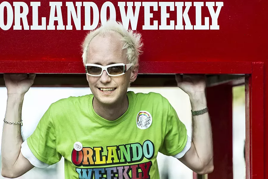 Billy on the Orlando Weekly float at 2012’s Come Out With Pride parade - PHOTO BY ROB BARTLETT
