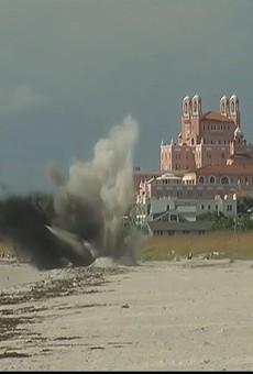 An old-timey WWII bomb was found and safely detonated on a St. Petersburg beach Sunday