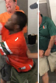 Two grown men fought at Camping World Stadium over whose turn it was to pee
