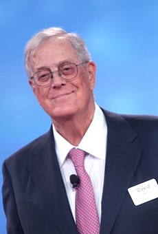 David Koch speaking at the 2015 Defending the American Dream Summit at the Greater Columbus Convention Center in Columbus, Ohio.