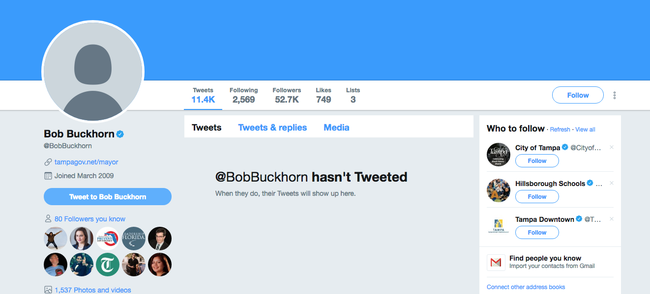 1322px x 599px - Tampa Mayor Bob Buckhorn's hacked Twitter account tweets ...