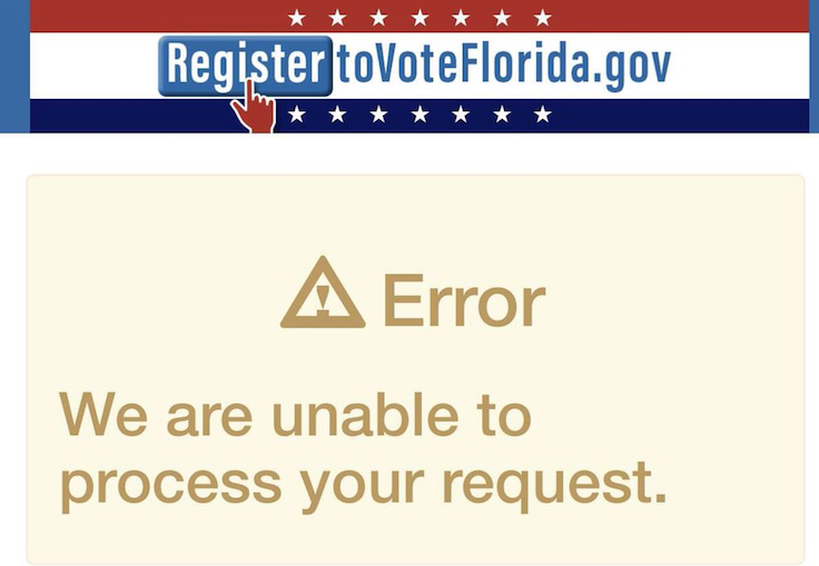 Florida Extends Voter Registration Deadline To 7 P M Tonight After Website Crashes Just As It Has In The Past Two Years Blogs