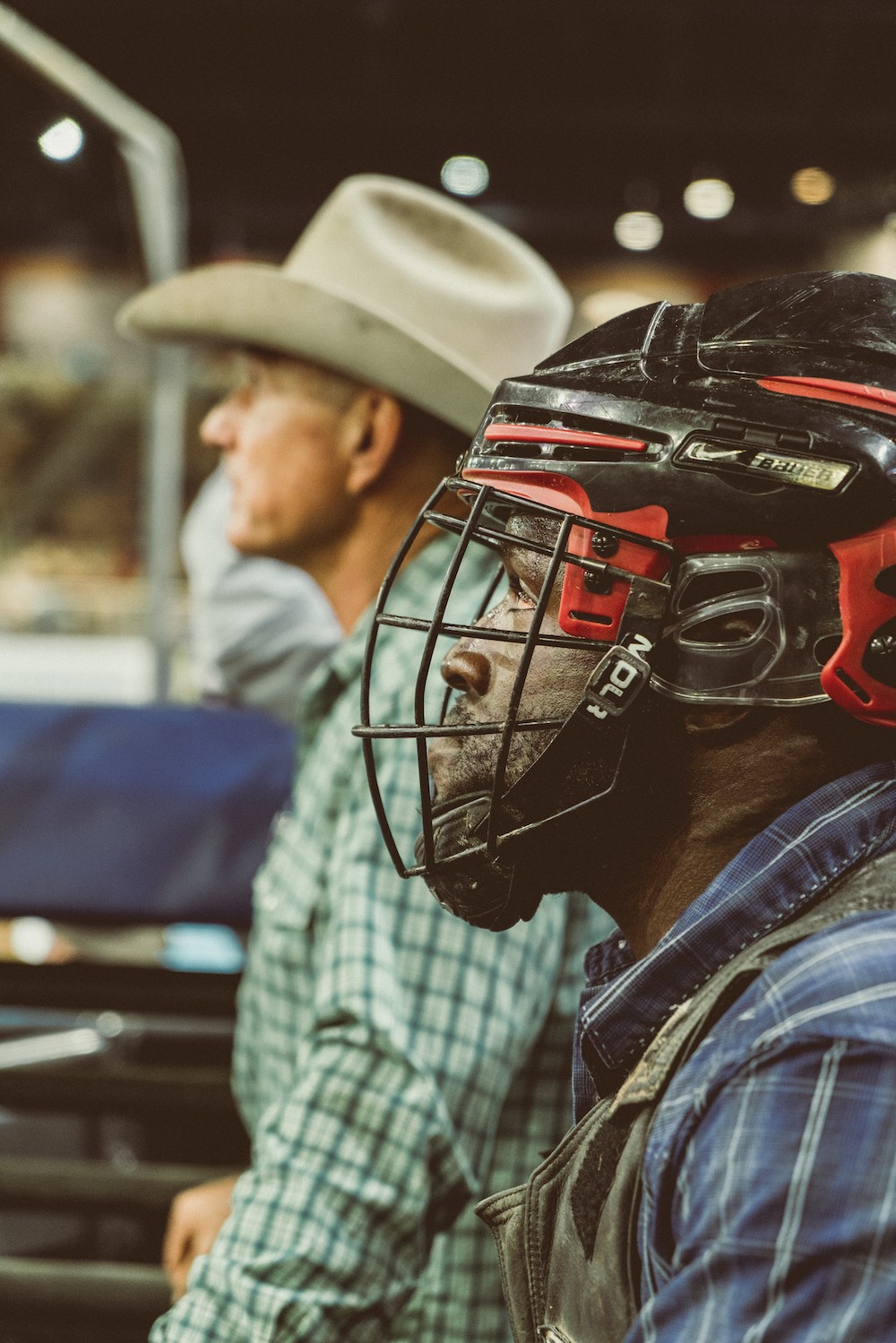 Hometown hero Dee Lewis, the only Black bull rider in the 77th Silver Spurs Rodeo, got a standing ovation. - PHOTO BY CHRISTOPHER BALOGH