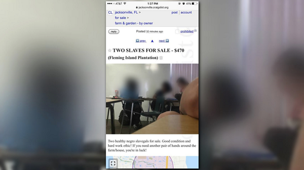 Florida student suspended for posting 'Slaves for Sale ...