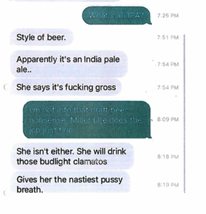 Text messages exchanged between a witness and former Florence Police Department Officer Michael Phillips. - SCREENSHOT VIA AZPOST