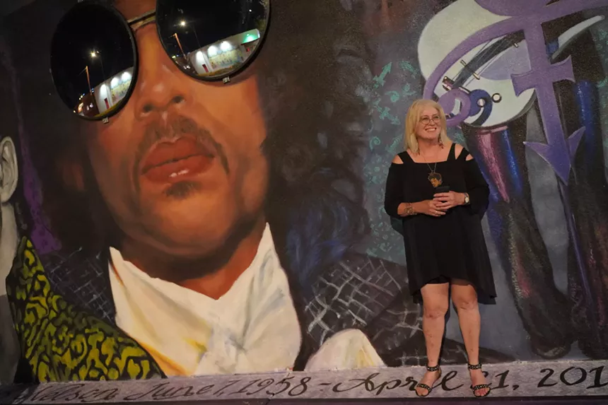 Maggie Keane, who painted this Prince mural, is part of "Salon des Refusés" at The Icehouse. - LYNN TRIMBLE