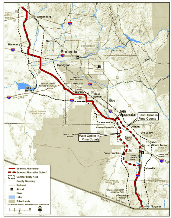 Here's the suggested route for Interstate 11 - FEDERAL HIGHWAY ADMINISTRATION