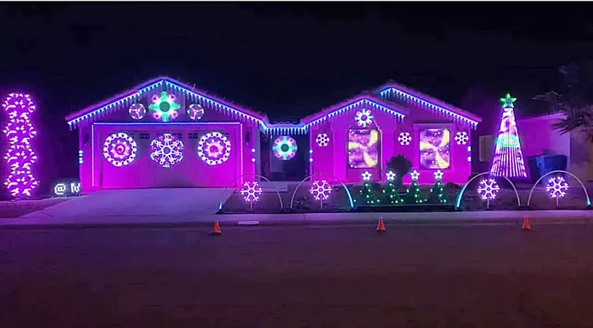 The Makela Family Light Show in north Phoenix is nothing if not colorful. - SEAN MAKELA
