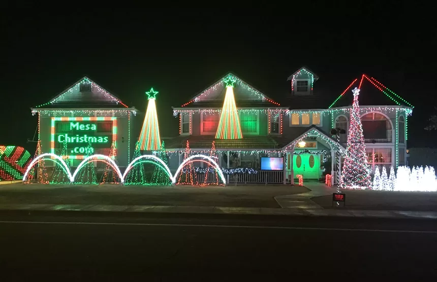David Kipp's home in north Mesa is aglow with holiday lights. - DAVID KIPP