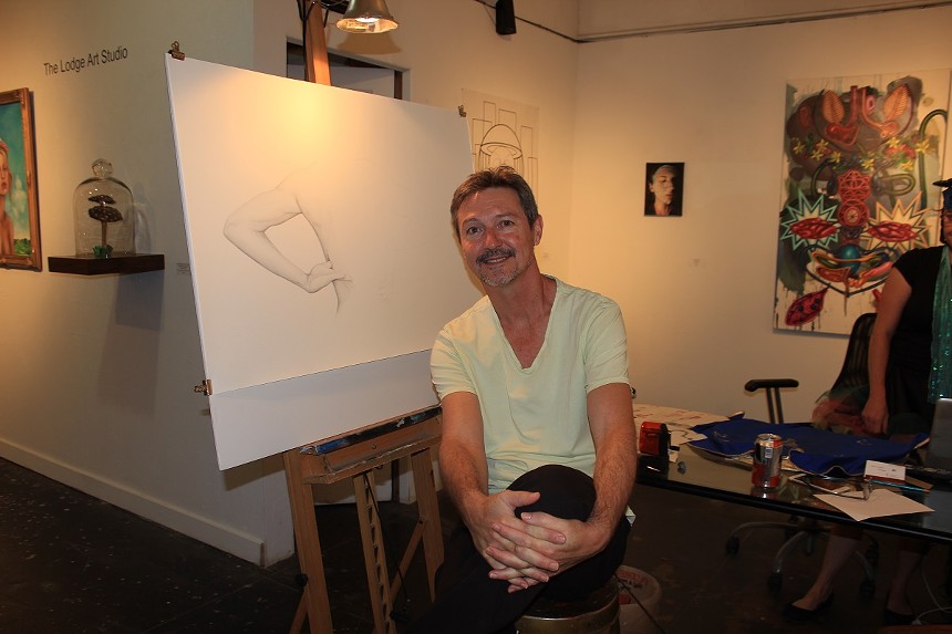 Artist Joe Bklacich at The Lodge Art Studio.  - MICHELLE SASONOVE