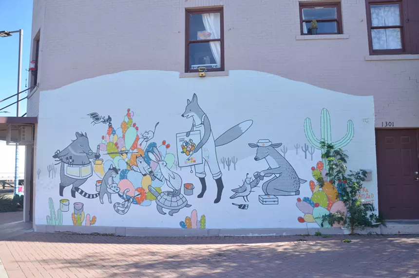 Rebecca Green mural at The Lodge. - LYNN TRIMBLE