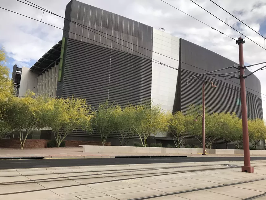 Looking across Central Avenue towards Burton Barr Central Library. - LYNN TRIMBLE