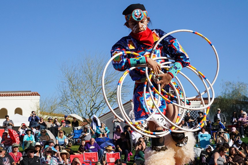 A teenage contestant at the Heard Museum's world championship competition in Hoop Dance.  - PATRICK THOMAS BRYANT