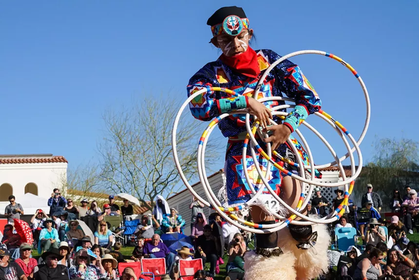 A teenage contestant at the Heard Museum's world championship competition in Hoop Dance. - PATRICK THOMAS BRYANT