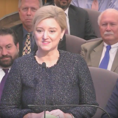 Allister Adel speaking after she was unanimously approved as Maricopa County Attorney by the Board of Supervisors in 2019.