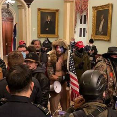 The January 6 riot inside the U.S. Capitol.