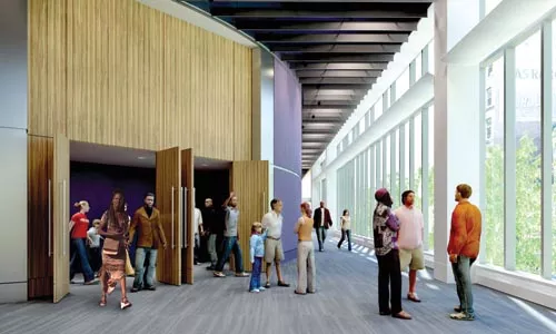 An interior view of the August Wilson Center.