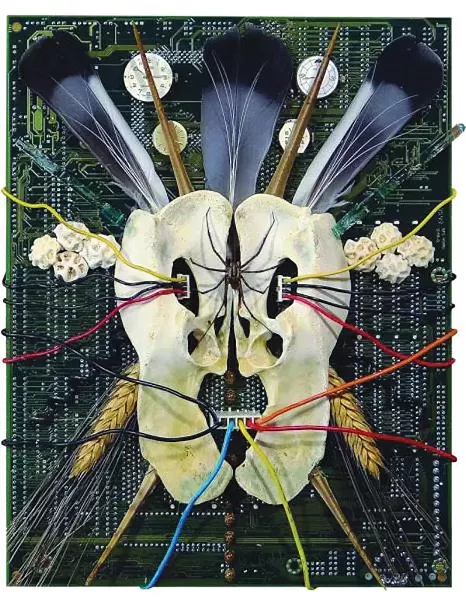 Art by exhibit juror Cynthia Shaffer is part of In the Belly of the Beast, at Sweetwater Center for the Arts, June 30-July 28.