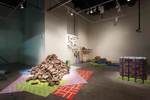 Brick by brick: detail of the Transformazium installation at the Miller Gallery's Pittsburgh Biennial. - PHOTO COURTESY OF MILLER GALLERY AT CARNEGIE MELLON UNIVERSITY.
