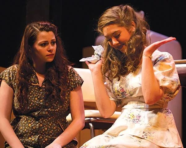 Brittany Dorazio (left) and Allie York in Point Park Conservatory's A Streetcar Named Desire - PHOTO COURTESY OF JEFF SWENSEN