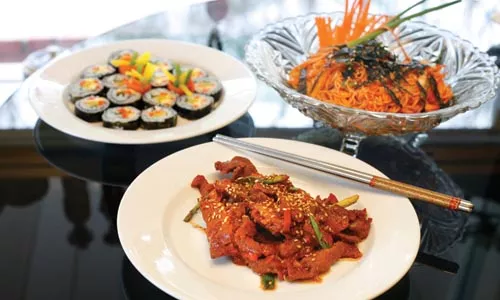 Daiji bulgogi with kimchi and spicy noodle salad - HEATHER MULL