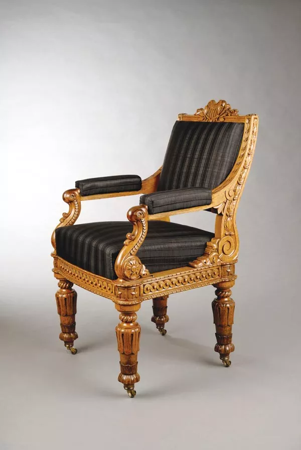 Designed by Thomas Ustick Walter (1804-1887). House of Representatives Chamber Arm Chair, 1857. - PHOTO BY MICHAEL KORYTA AND ANDREW VANSTYN