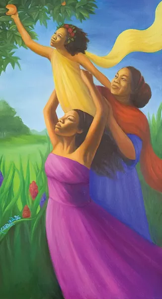 First Fruit XVI: Tending Our Mothers' Gardens, Sept. 21-Nov. 2, at Sweetwater Center for the Arts. - ART BY LESLIE ANSLEY.