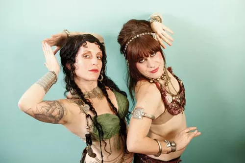 First they went tribal, and then they went global: Olivia Kissel and Maria Hamer, of Zafira Dance Company. - PHOTO BY HEATHER MULL