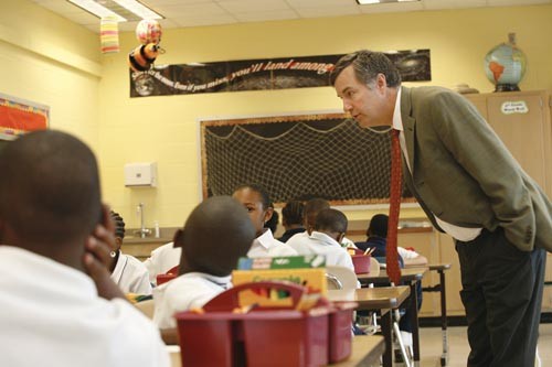 Former Superintendent Mark Roosevelt visiting an Accelerated Learning Academy in 2007. - PHOTO BY HEATHER MULL