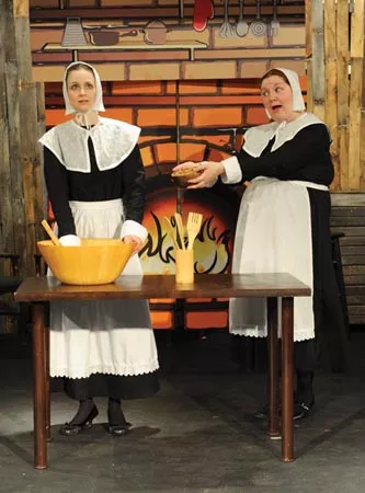 Gayle Pazerski (left) and Kelly Marie McKenna in The Book of Liz, at No Name Players. Photo courtesy of Lauren Zirchin.