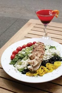 Greek chopped salad with grilled chicken - HEATHER MULL