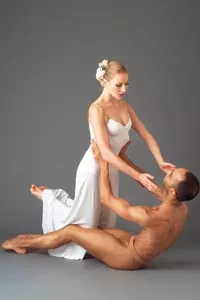 Heavenly: Katherine Crockett and Martin Lofsnes in Martha Graham's "Diversion of Angels" - COURTESY OF JOHN DEANE