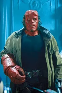 Hellboy (Ron Perlman) gets fired up in Hellboy II: The Golden Army.