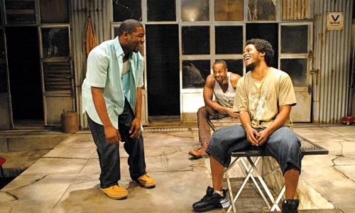 Kin-esthetic: Joshua Elijah Reese, Albert Jones and Jared McNeill in City Theatre's The Brothers Size. - PHOTO COURTESY OF SUELLEN FITZSIMMONS.