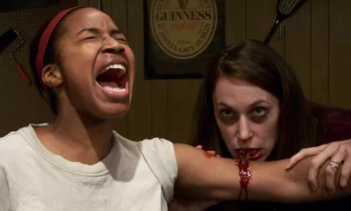 Makeda Duncan-Parker (left) and Valentina Benrexi in The Revenants, at Pittsburgh Playwrights Theatre Co. - MARK WHITEHEAD