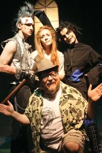 Ozzy: (at rear, from left) Sean Michael Gallaher, Adrienne Fischer, Chucky Hendershot and Joseph A. Roots (front) in Rage of the Stage's Dorothy in Oz - PHOTO COURTESY OF JAMES MICHAEL SHOBERG.