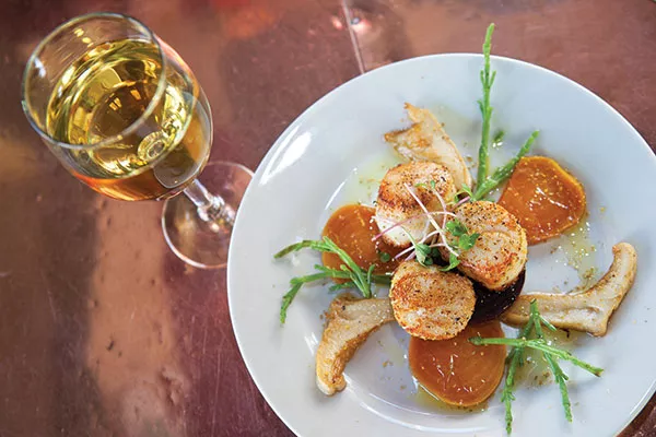 pan-seared sea scallops at Dish Osteria South Side